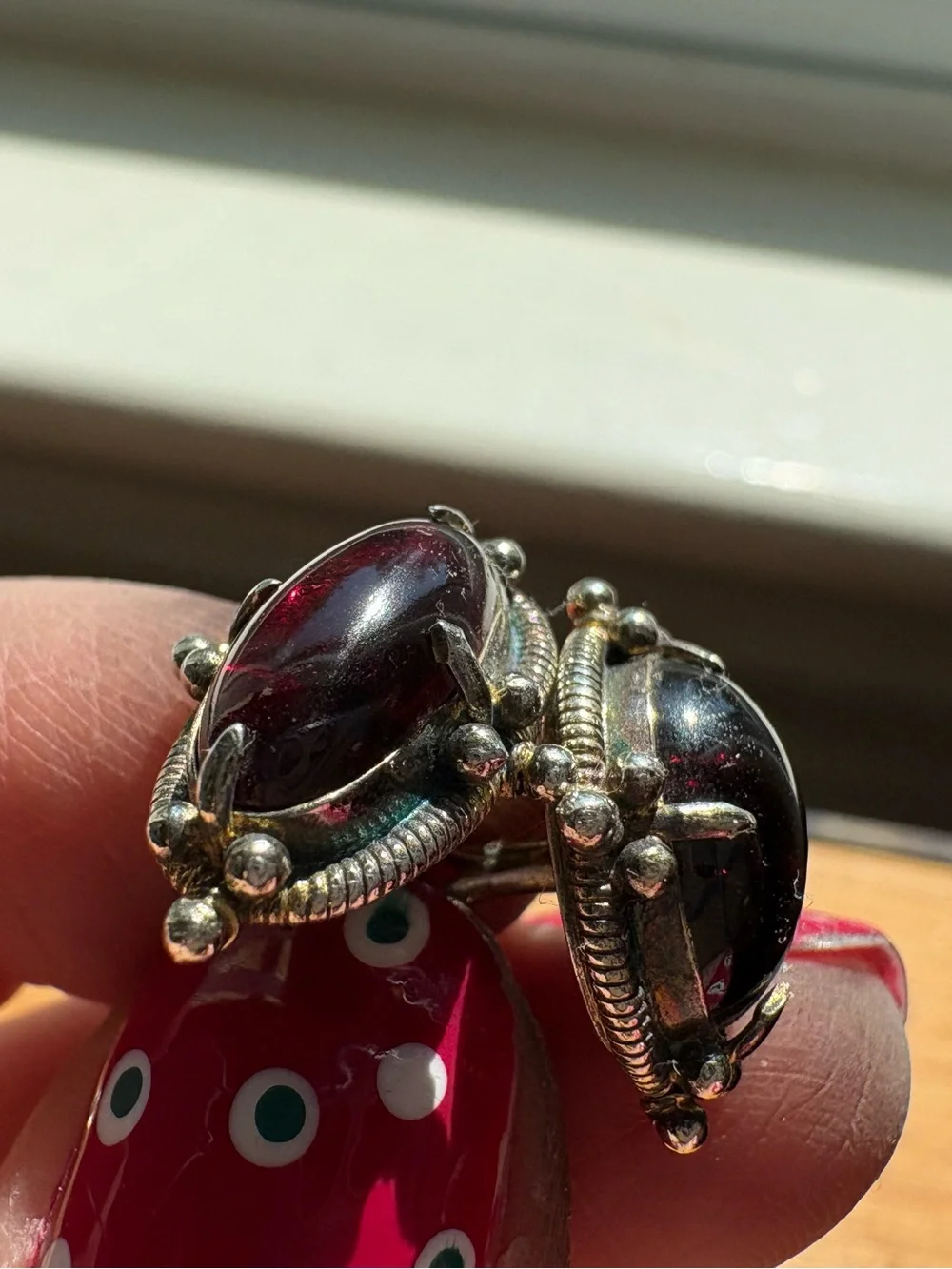 Garnet Vintage Double-Sided Cufflinks